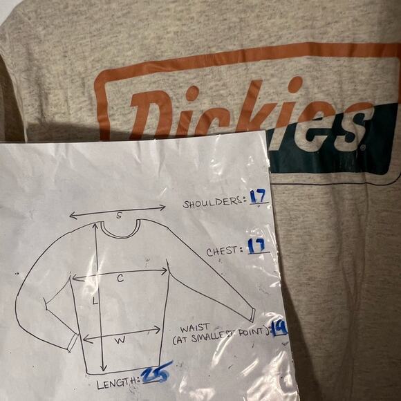Dickies logo cream heather skateboarding t-shirt tee size medium - Picture 6 of 6